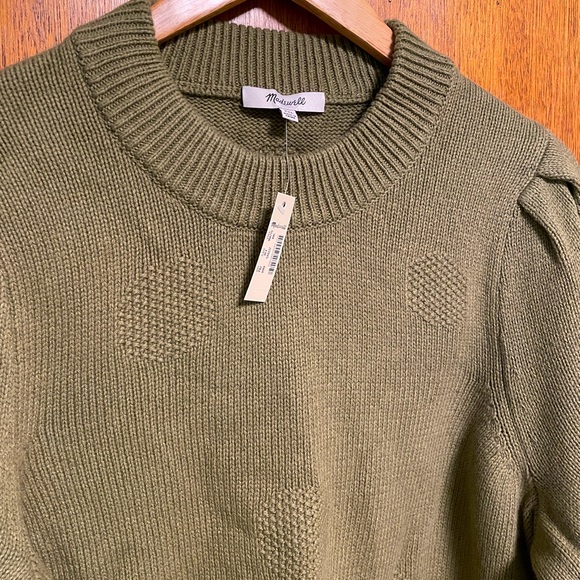 Madewell NWT Dotted Eaton sweater cotton-merino wool XXL sage green - Picture 3 of 8